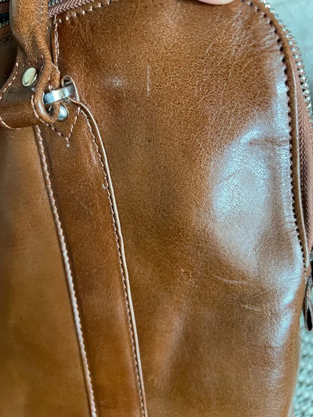 Ashwood Cognac Brown Smooth Leather Satchel Handbag Briefcase Tote Crossbody